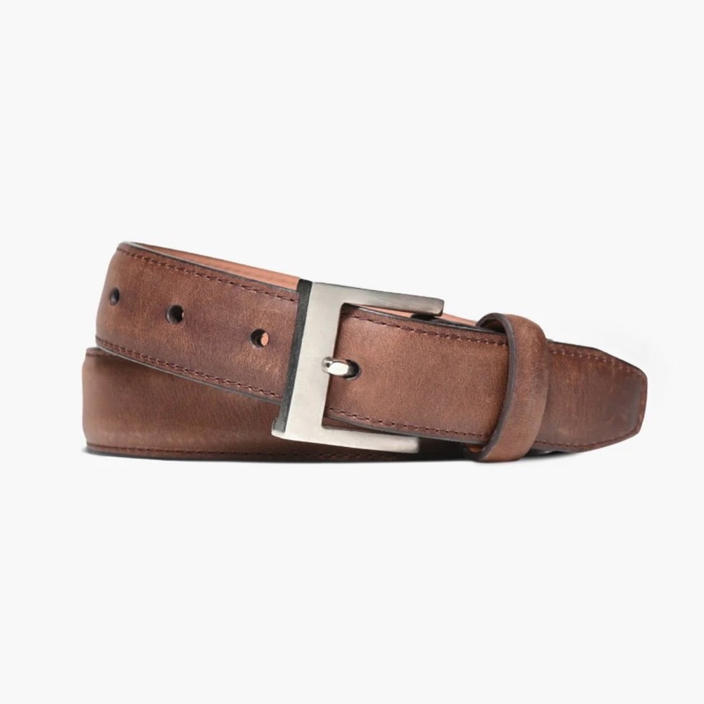 Thursday Men’ Classic Leather Belt - Terracotta -